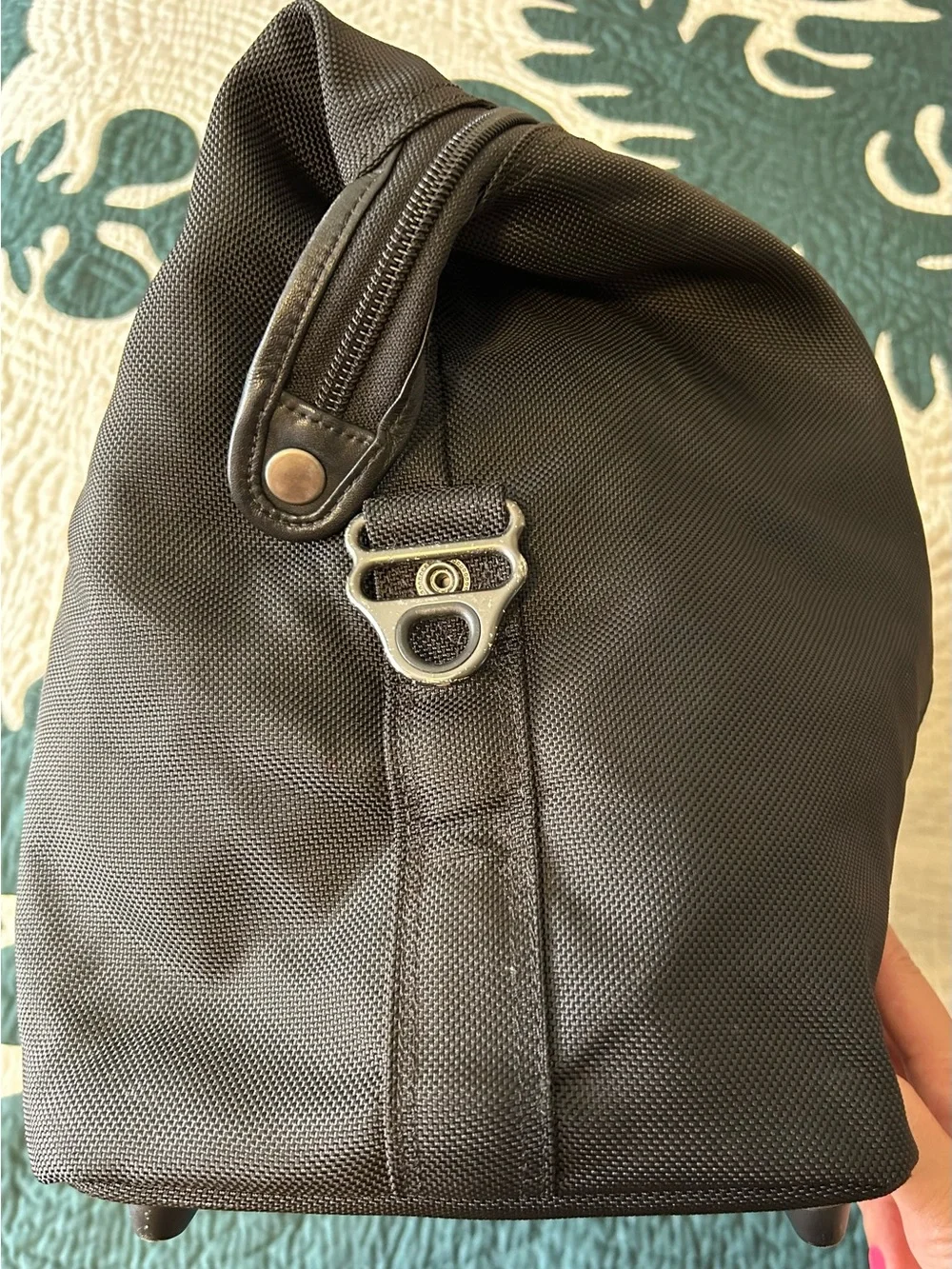 Authentic Tumi Black Men's Duffel Bag with Leather Trim